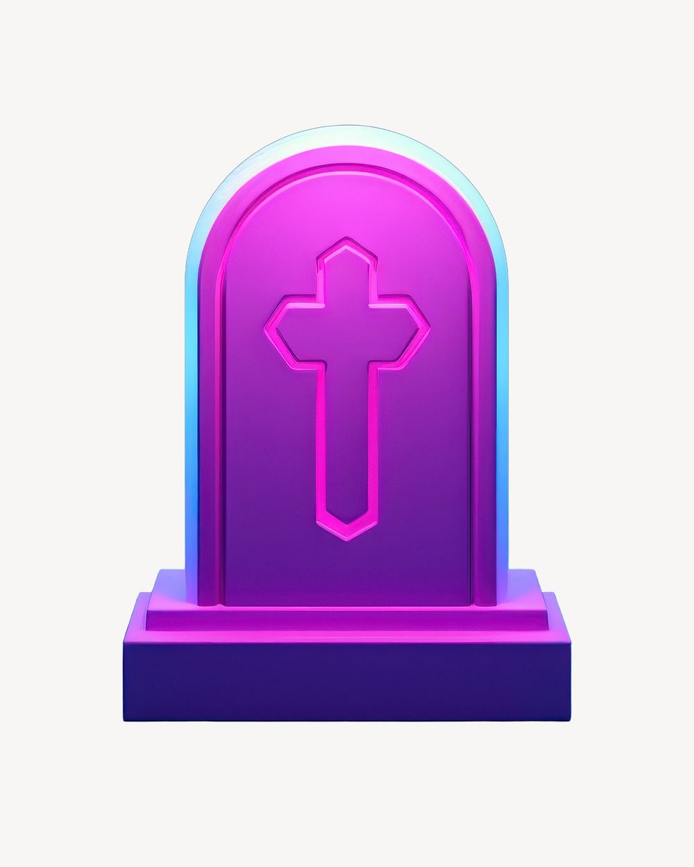 Neon gravestone with cross