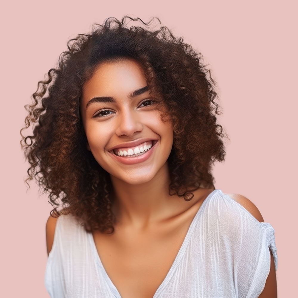 Laughing adult smile hairstyle. AI generated Image by rawpixel.