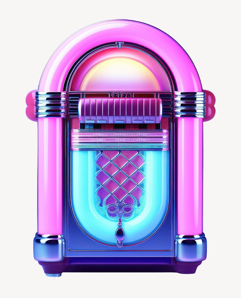 Retro neon jukebox illustration