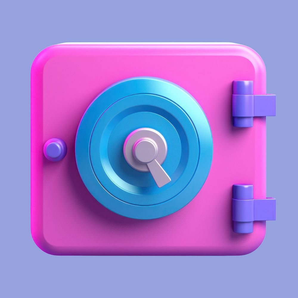 Colorful 3D safe lock icon
