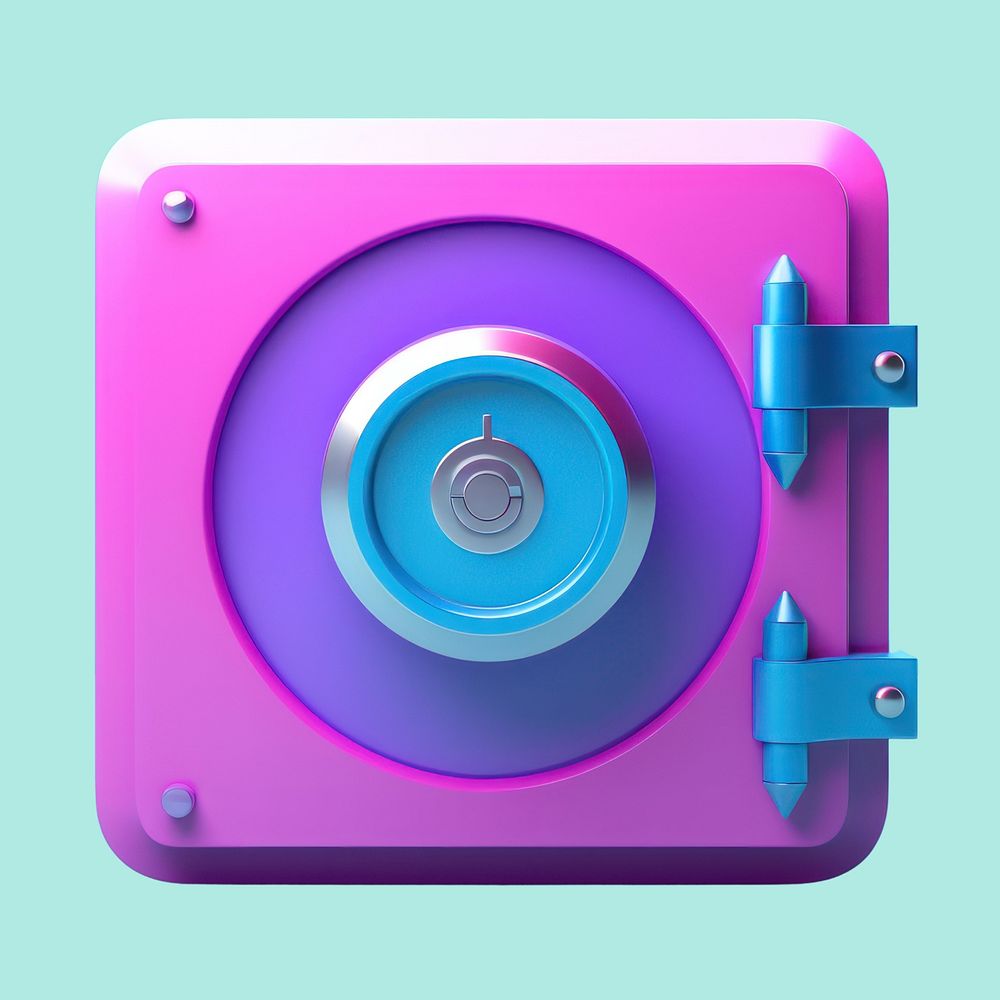 Colorful 3D safe vault icon
