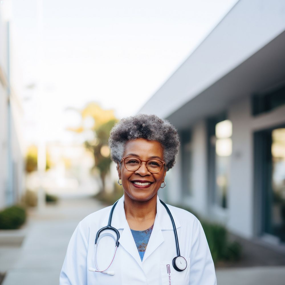 Senior African American female doctor AI generated image