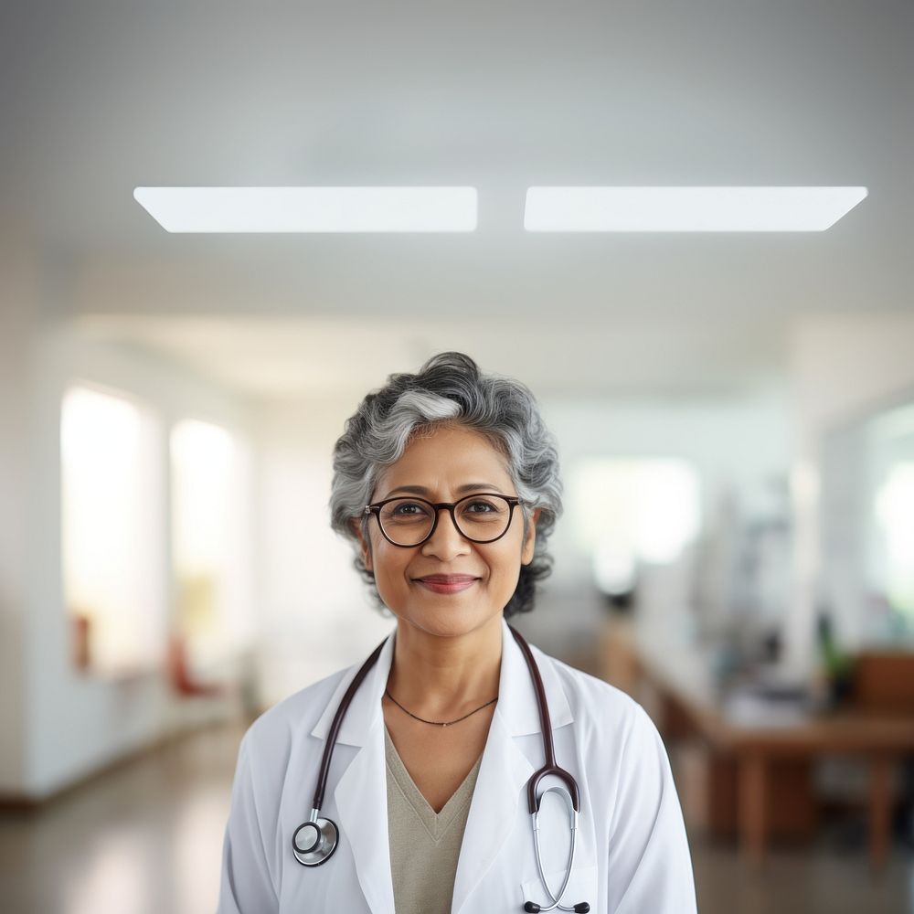 Senior Asian female doctor AI generated image