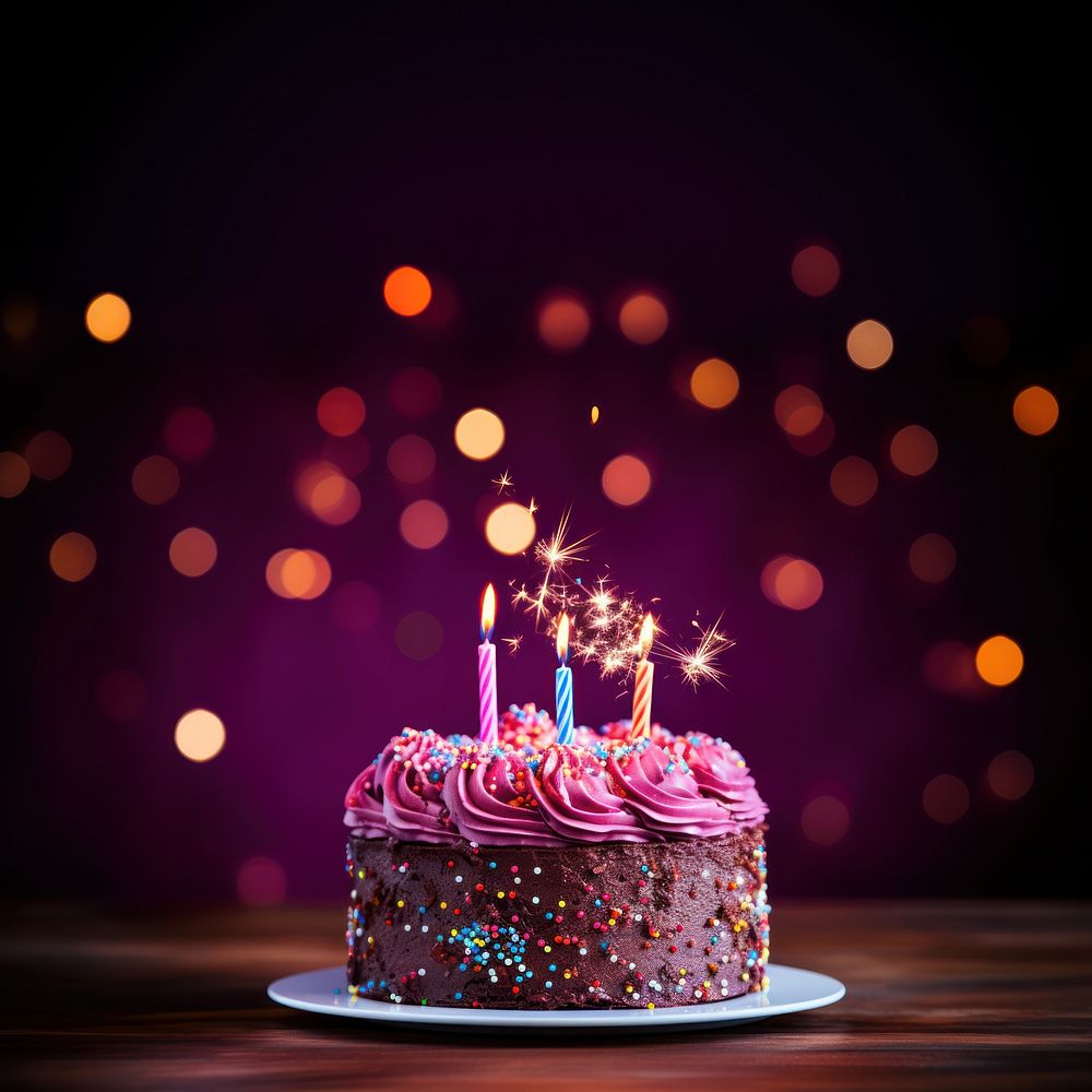 Chocolate birthday cake AI generated image