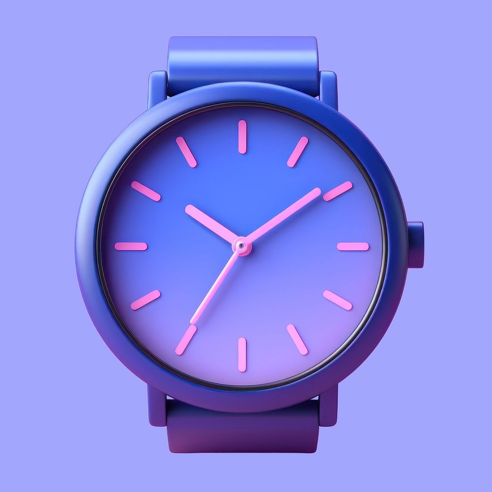 Wristwatch accuracy number purple. AI generated Image by rawpixel.