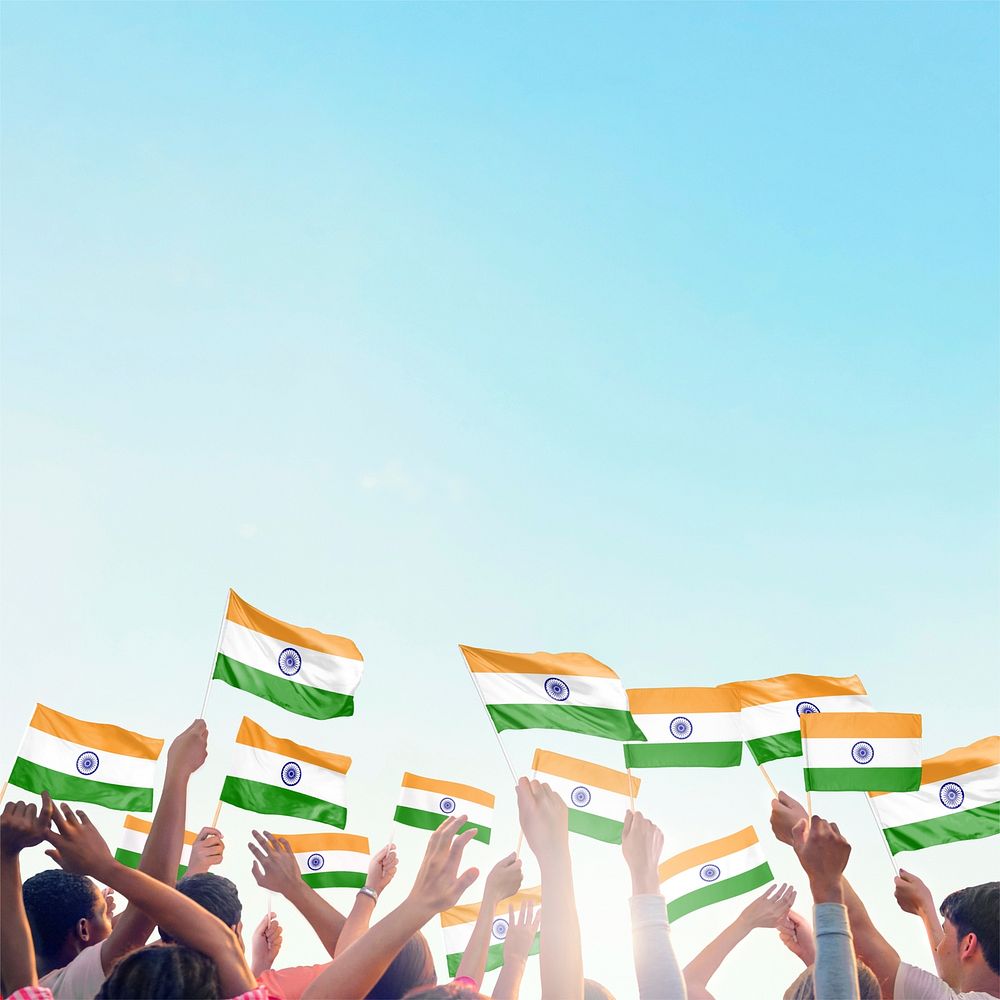Indian flag blue background