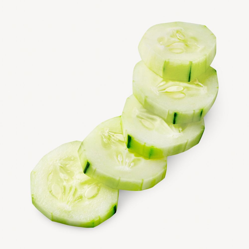 Peeled cucumber, isolated design