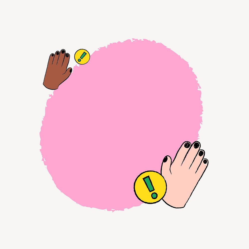 Waving hands illustration, greeting design element