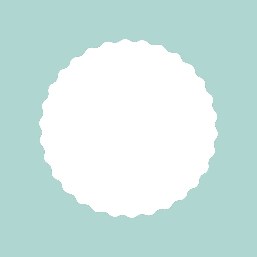 White round frame, mint green collage element vector