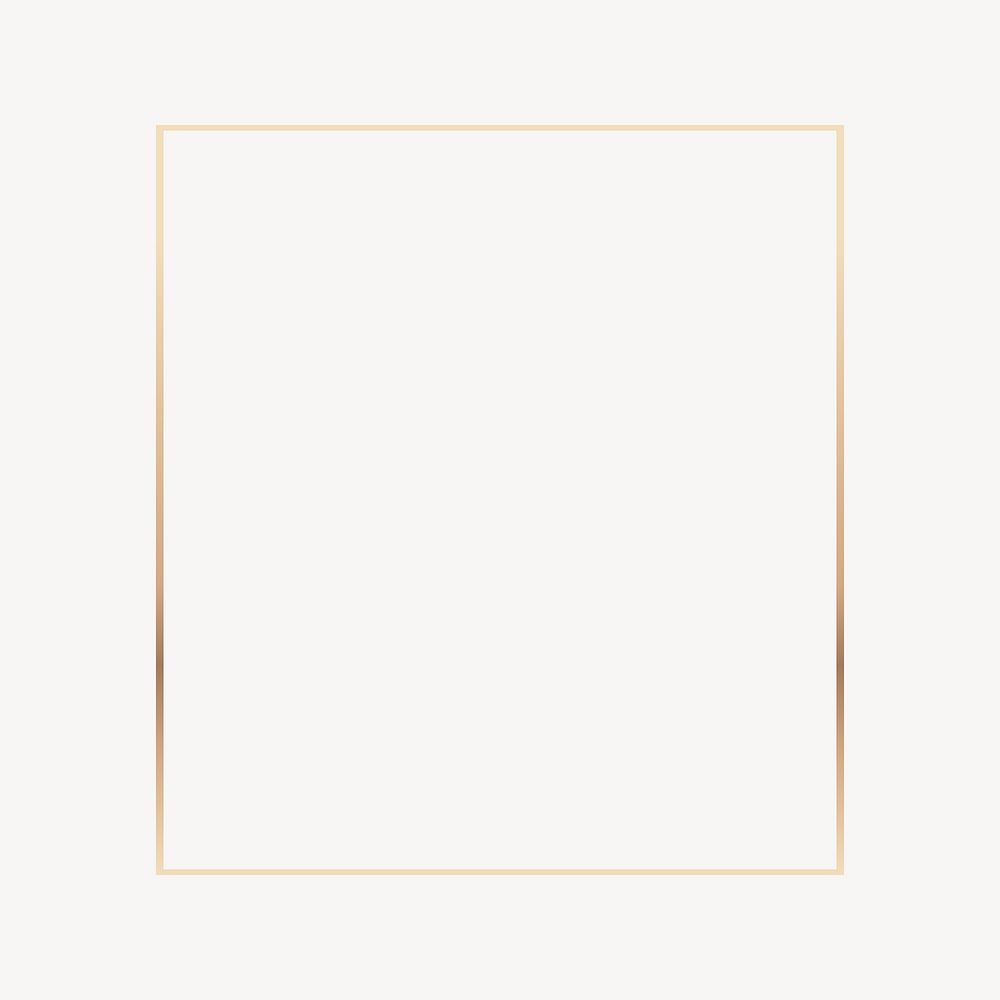 Golden frame, rectangular, design element vector