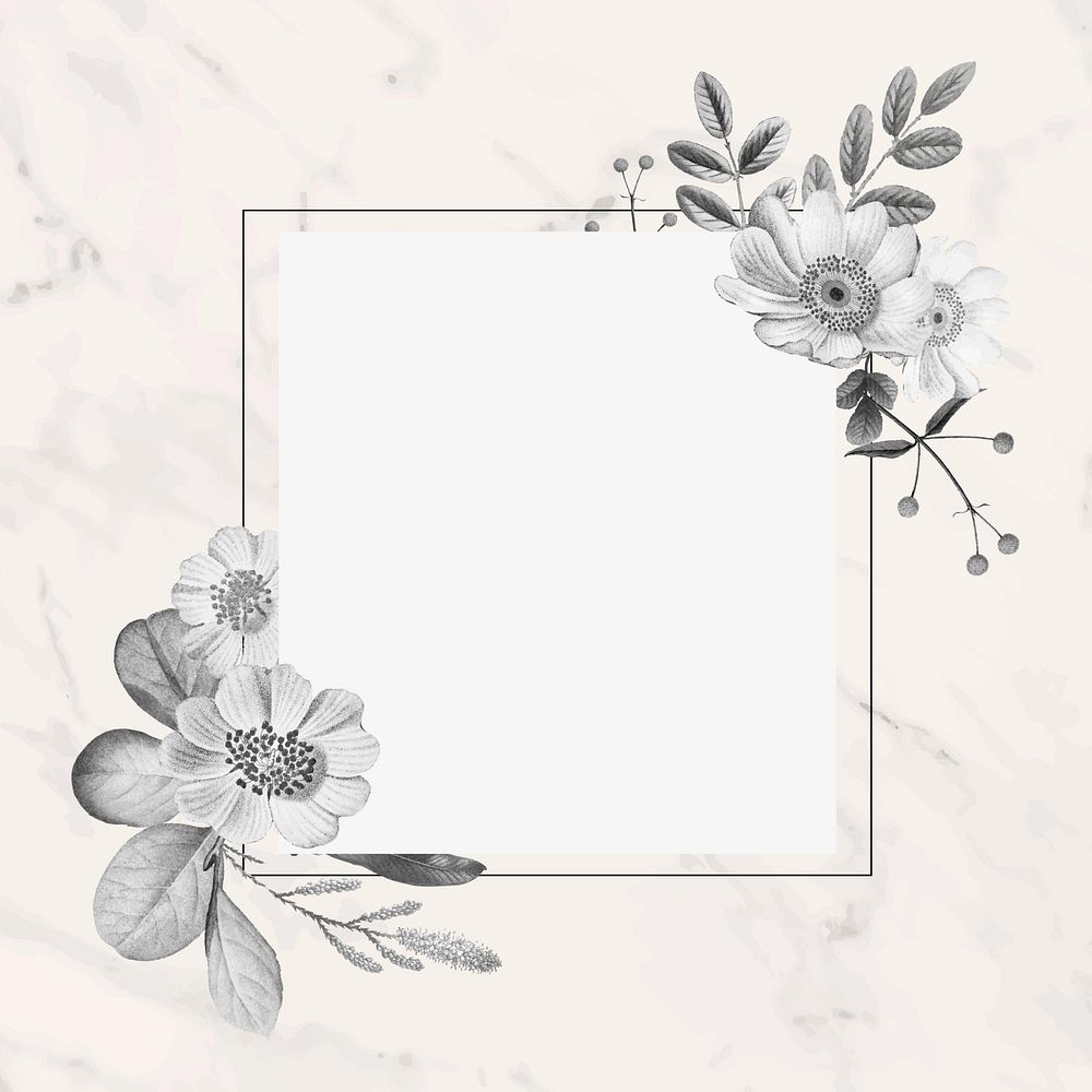 Black and white flower aesthetic background