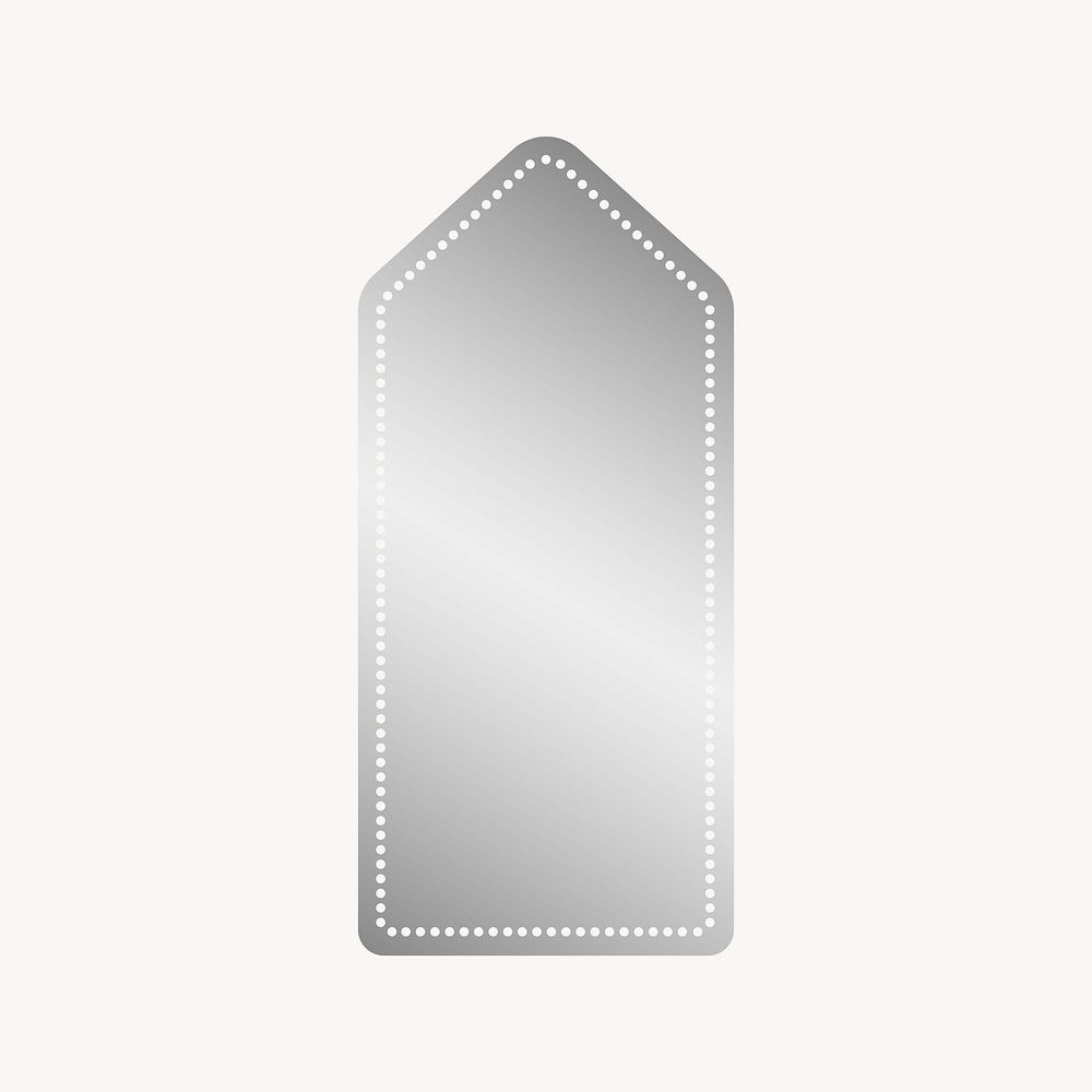 Metallic silver price tag, simple banner label collage element vector