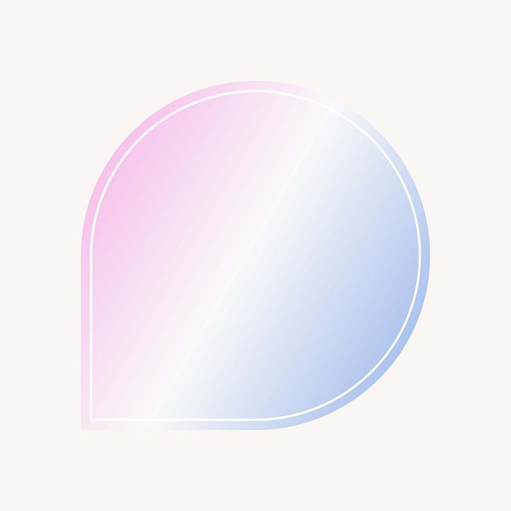 Circle bubble speech, gradient blue and pink pastel badge  collage element vector