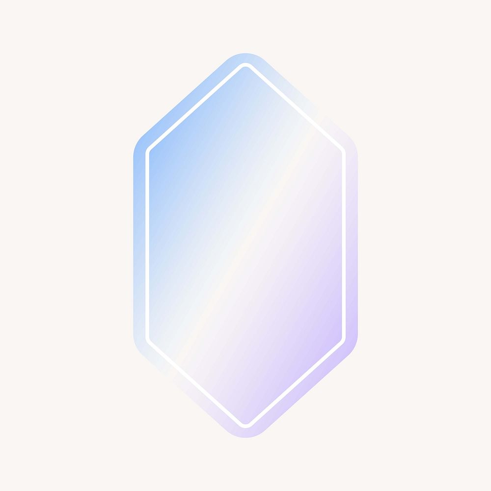 Pink and blue pastel armor badge, gradient shape design banner collage element vector