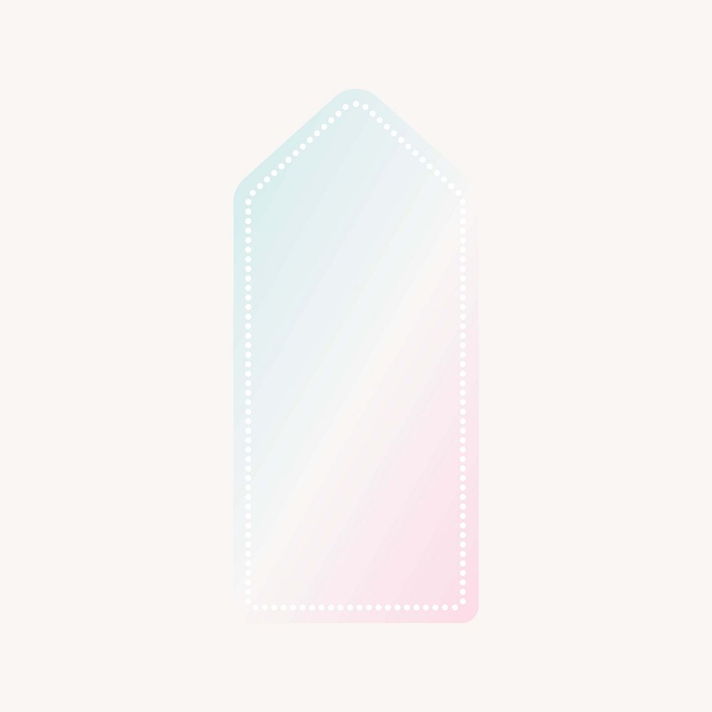 Blue and pink pastel tag, gradient banner label collage element vector