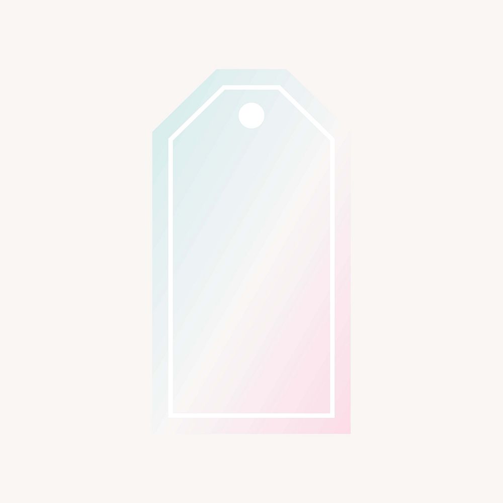 Blue and pink pastel price tag, gradient banner label collage element vector