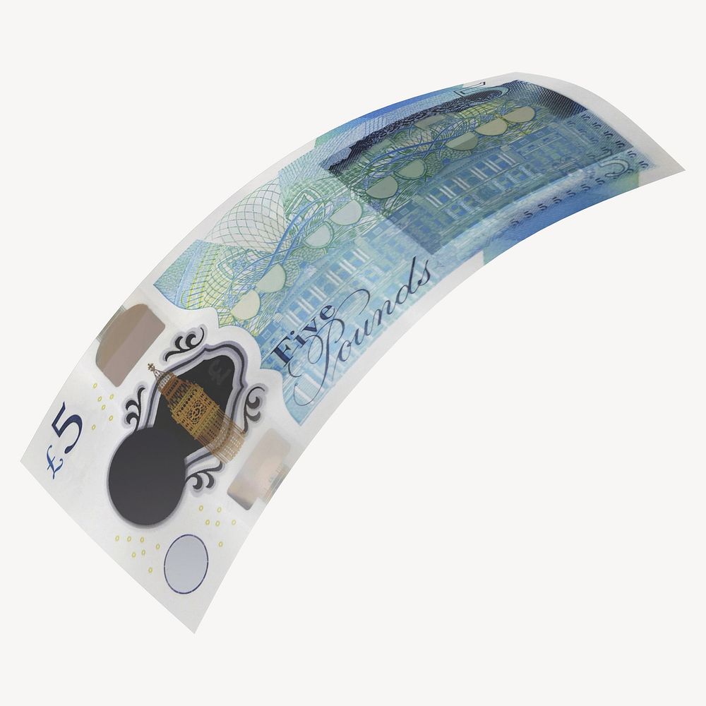 5 British pounds bank note