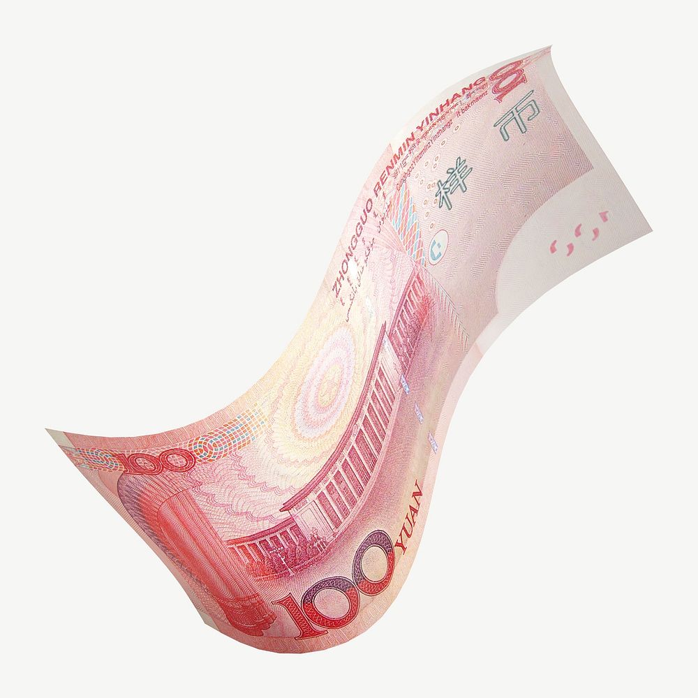 Chinese 100 yuan bank note collage element psd