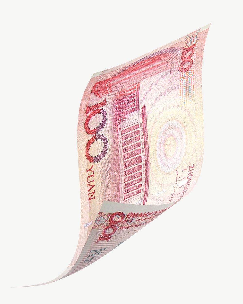 Chinese 100 yuan bank note collage element psd