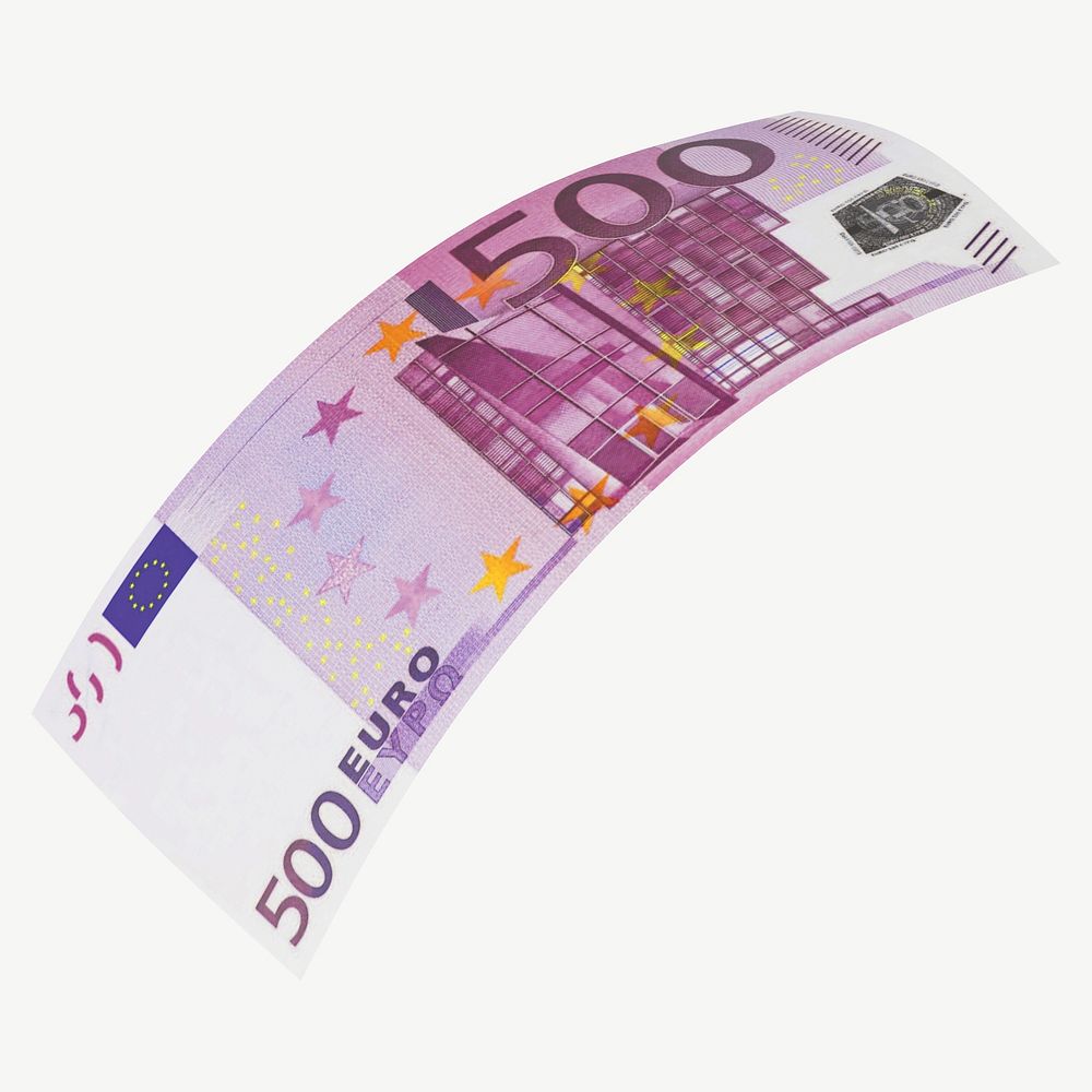 500 Euros bank note collage element psd