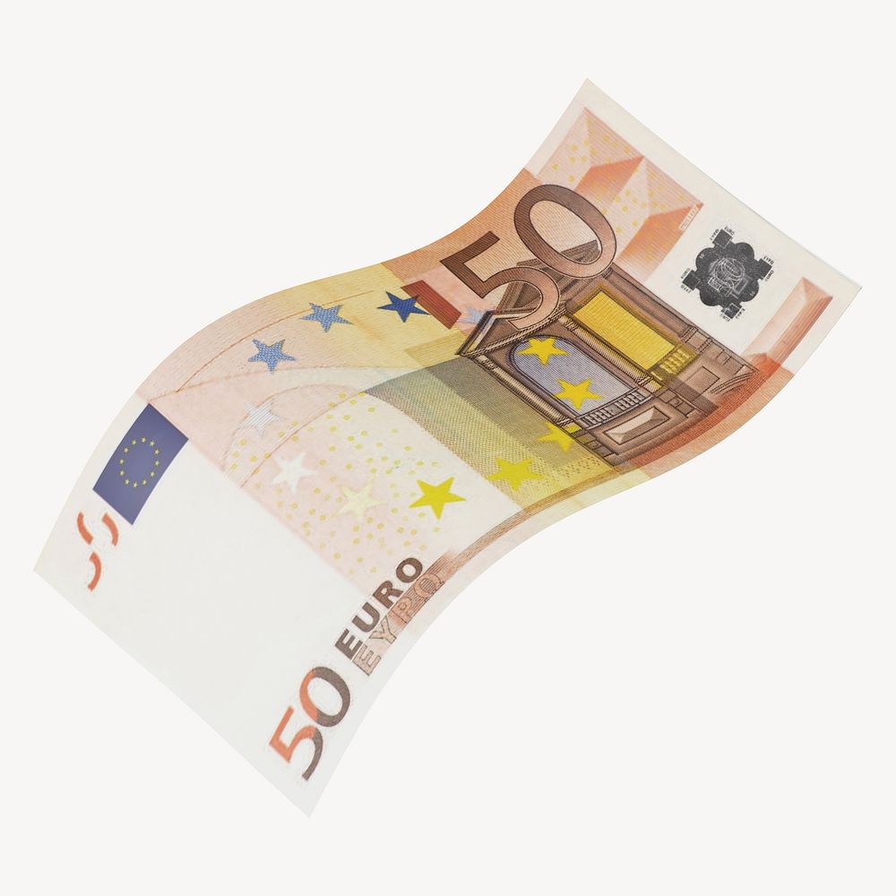Yellow 50 Euros bank note