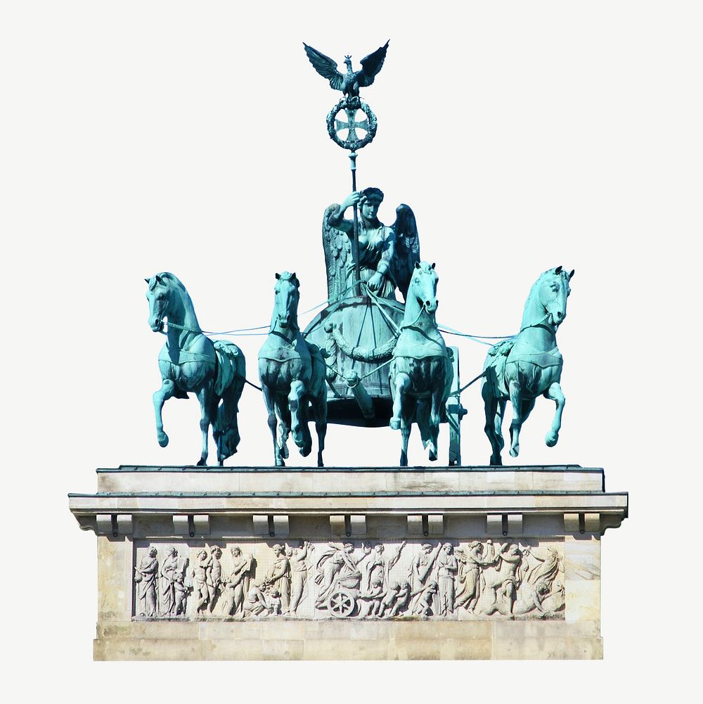 Bradenburg horse statue in Germany collage element psd