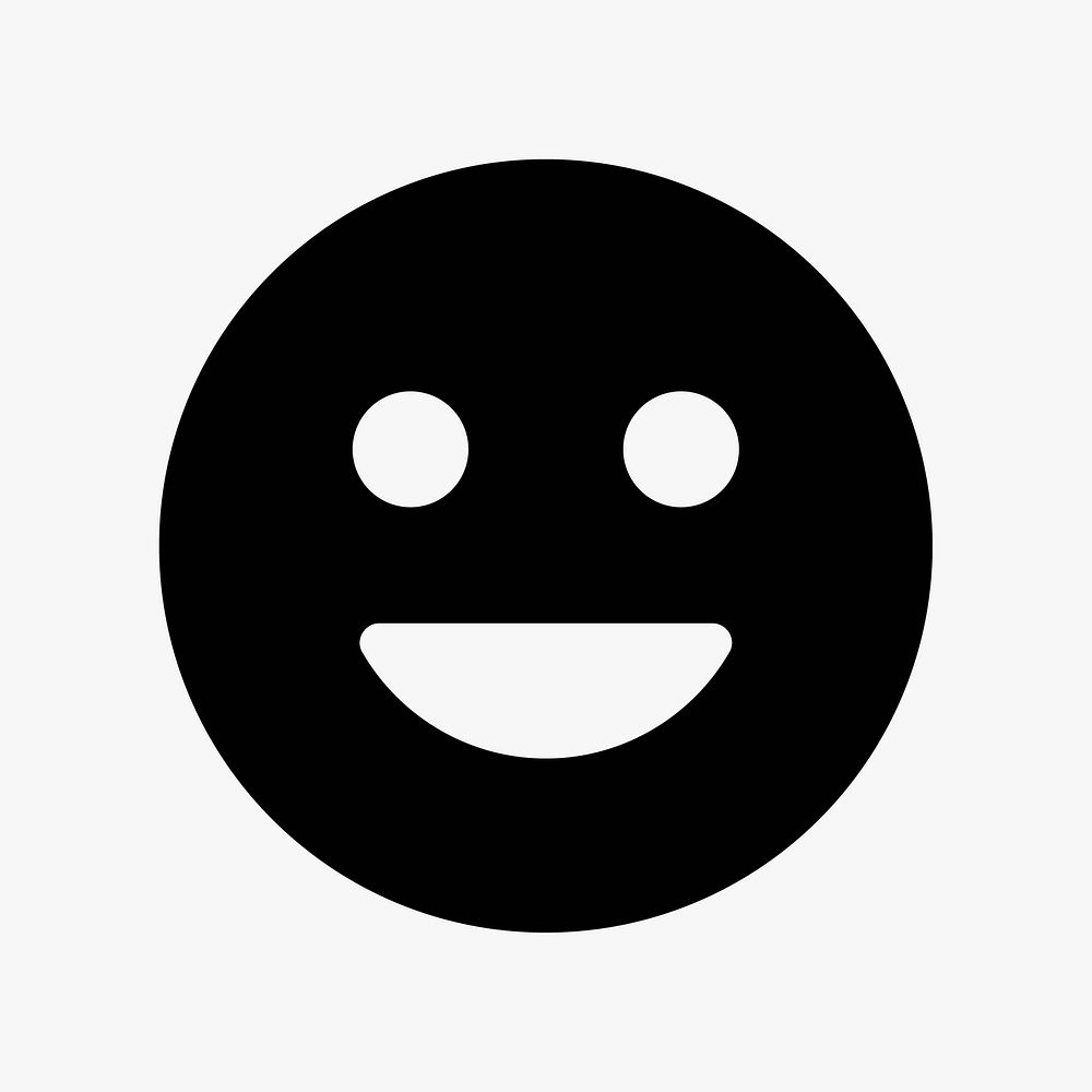 Black smiling face icon collage element vector