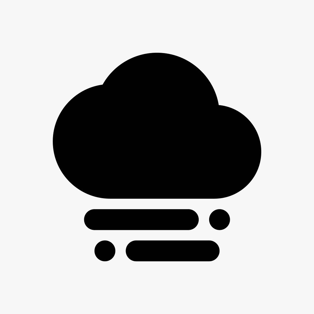 Foggy cloud icon collage element vector