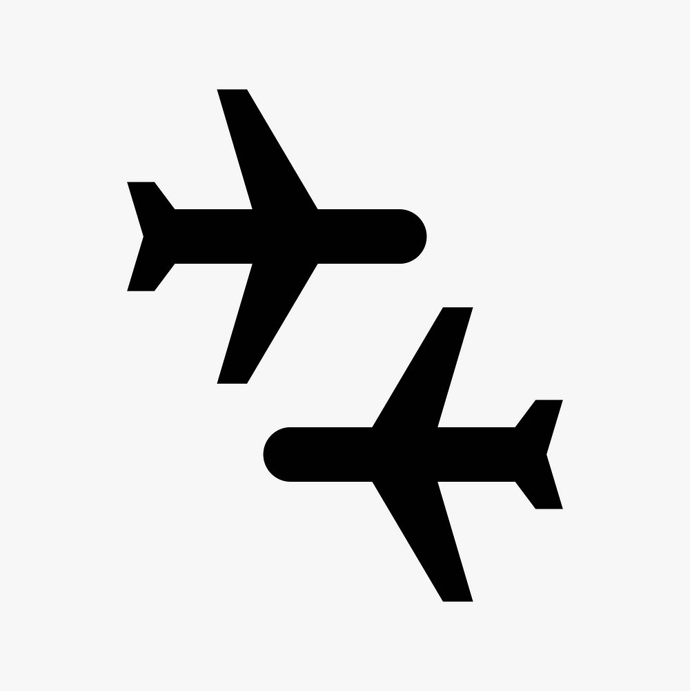 Black airplanes  icon collage element vector