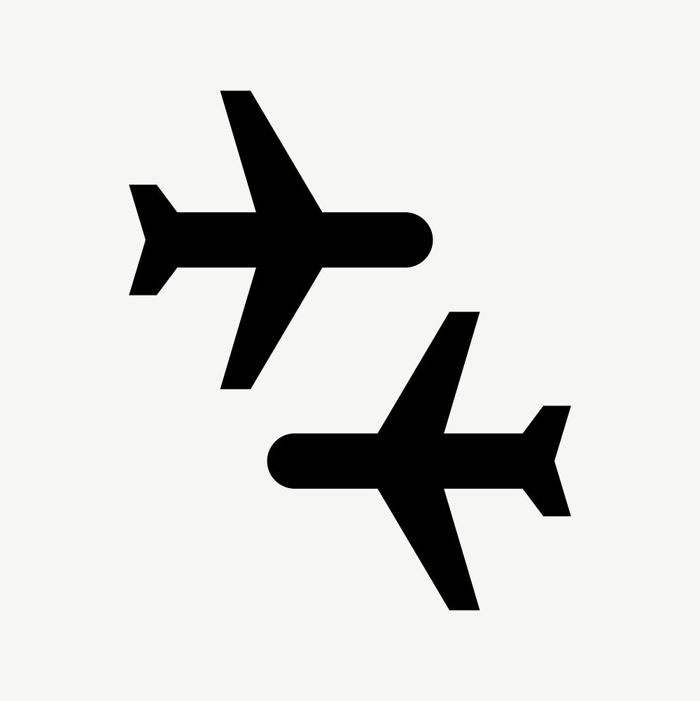Black airplanes  icon collage element psd