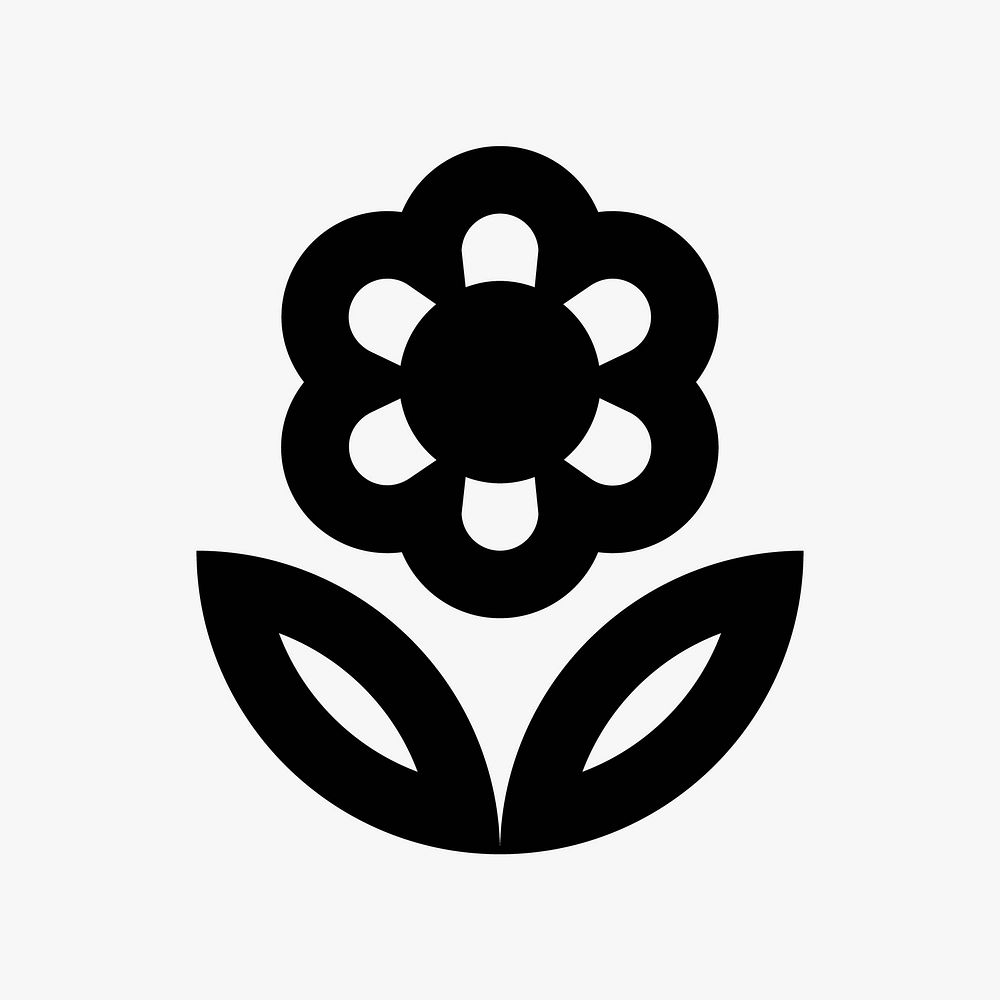 White flower  icon collage element vector