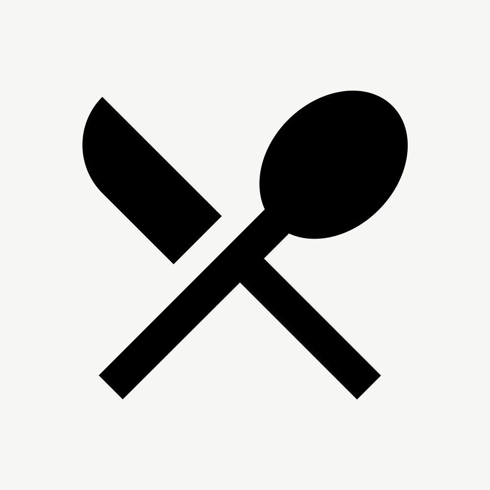 Black cutlery  icon collage element psd