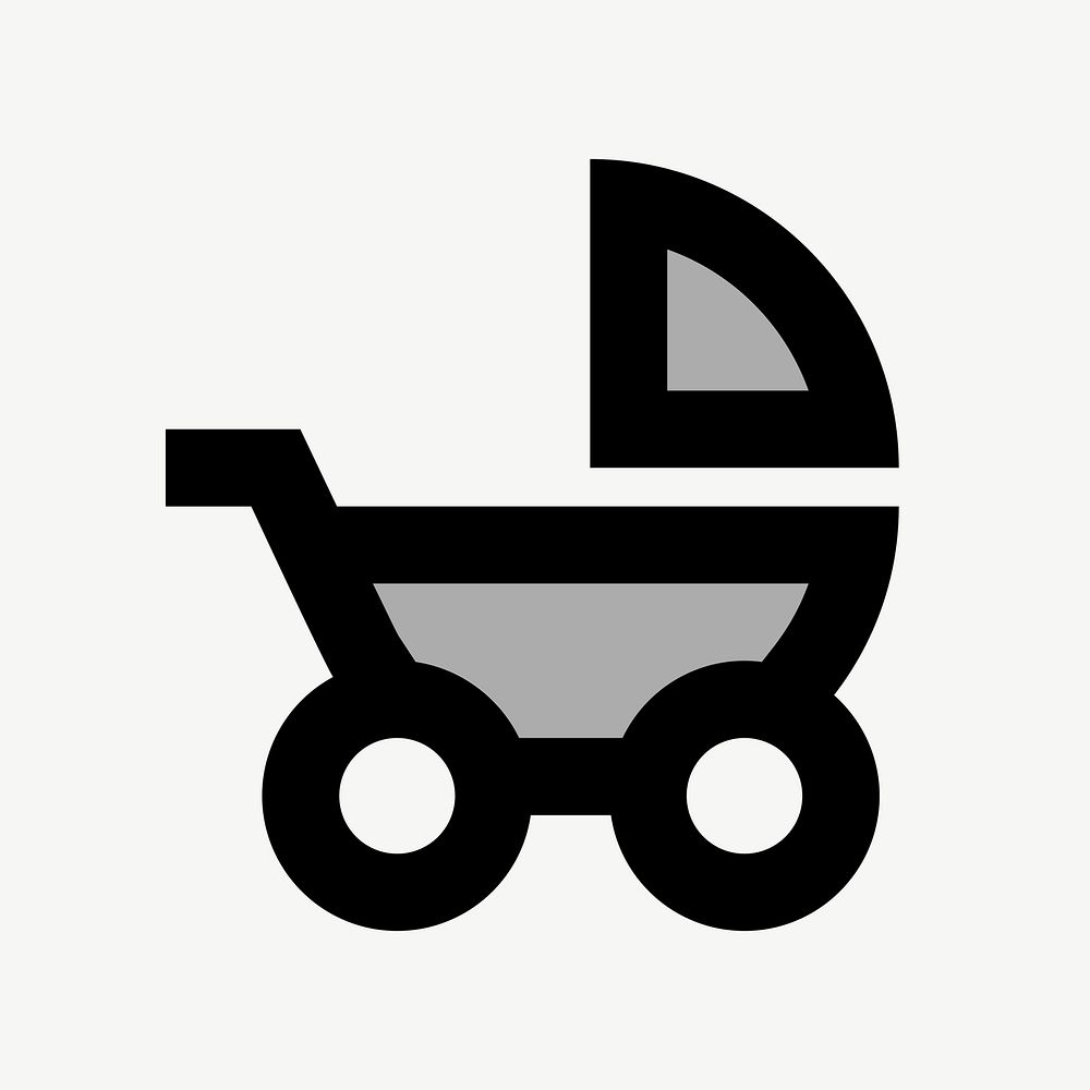 Baby stroller  icon collage element psd