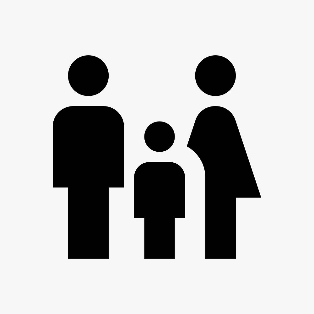 Mom, dad, and child  icon collage element vector