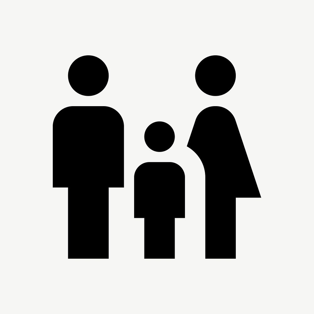 Mom, dad, and child  icon collage element psd
