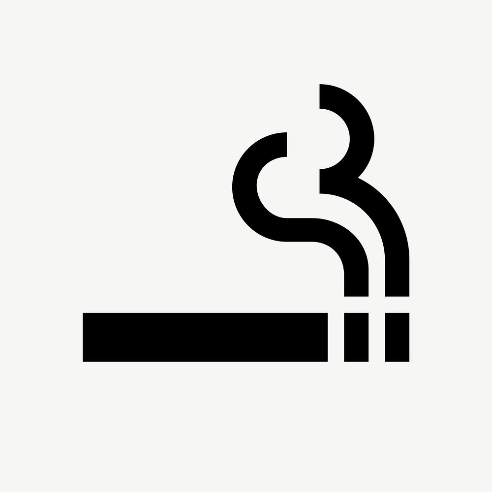 Smoking area icon, flat graphic psd