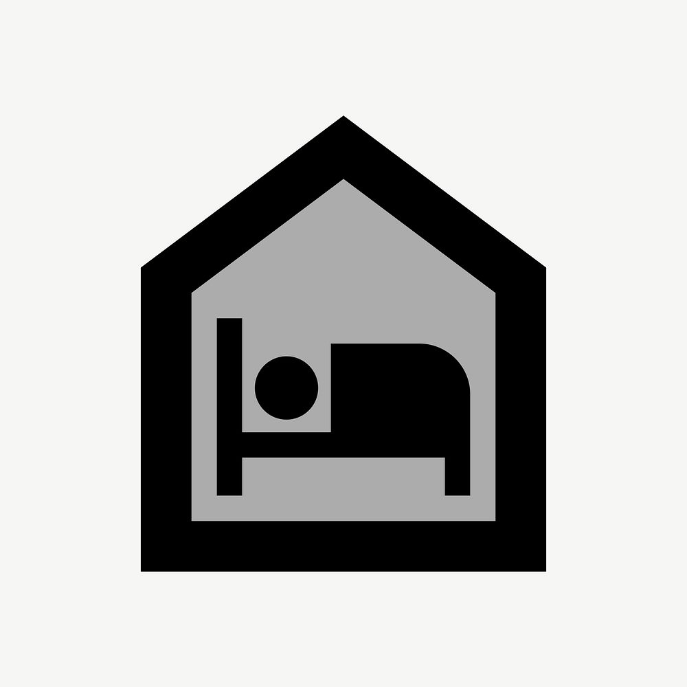 Single bed  icon collage element psd