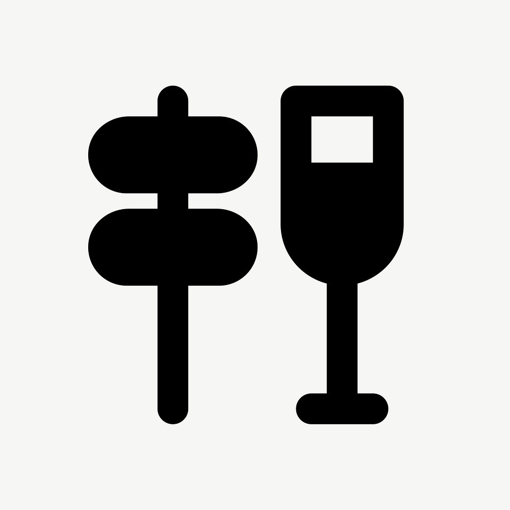 Wine and dine  icon collage element psd