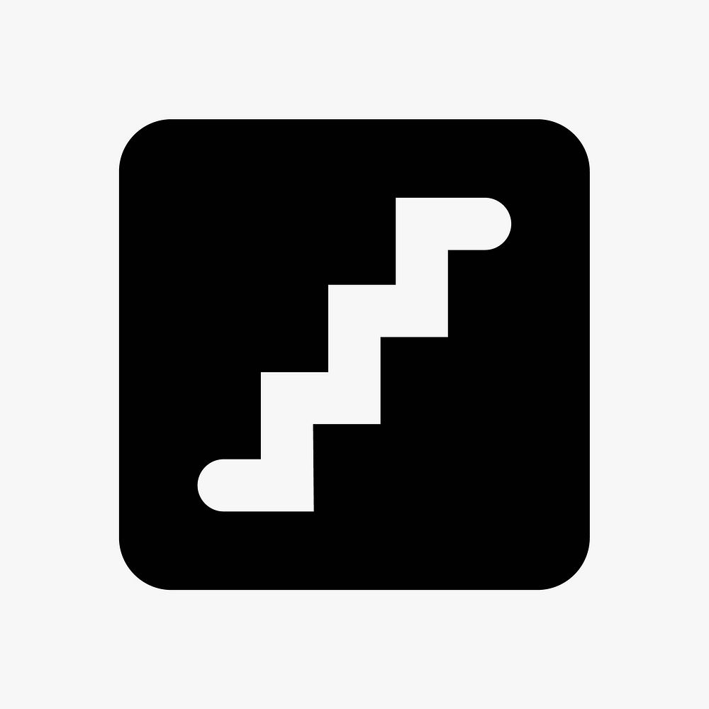 Beware stairs  icon collage element vector