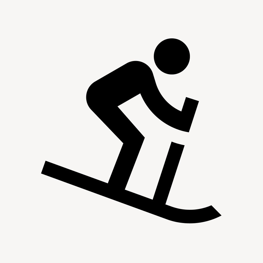 Downhill skiing flat icon vector
