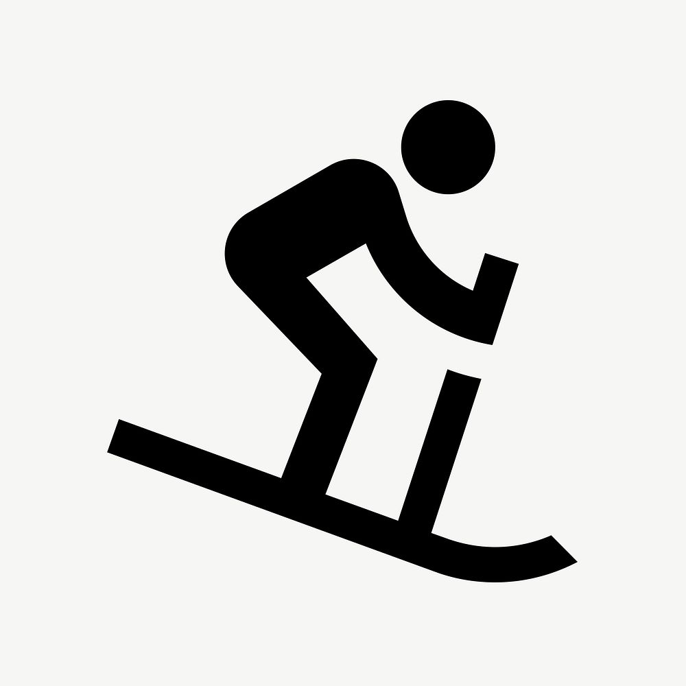 Downhill skiing flat icon psd