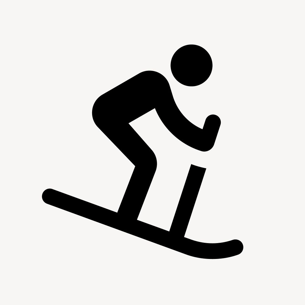 Downhill skiing flat icon vector
