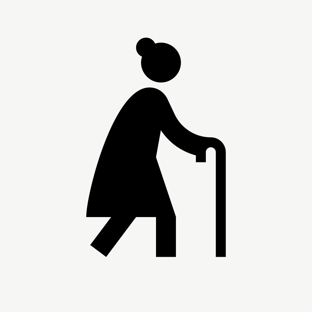 Elderly woman flat icon psd