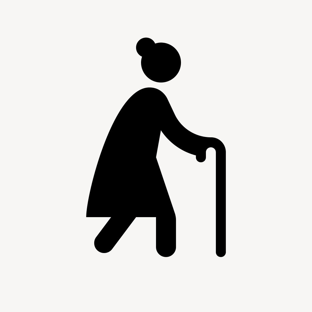 Elderly woman flat icon vector