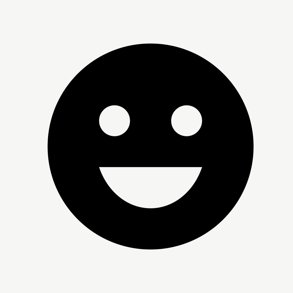 Smiling emoticon flat icon psd
