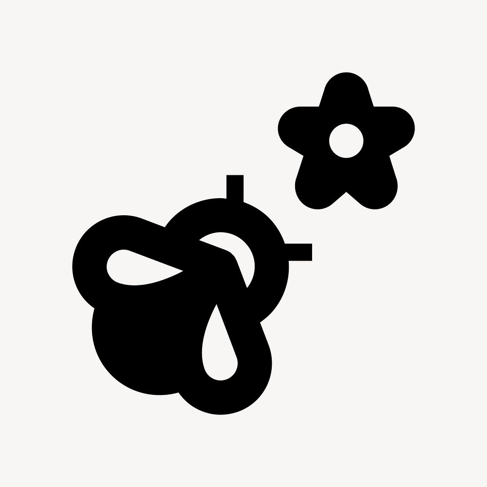 Bee & flower flat icon vector