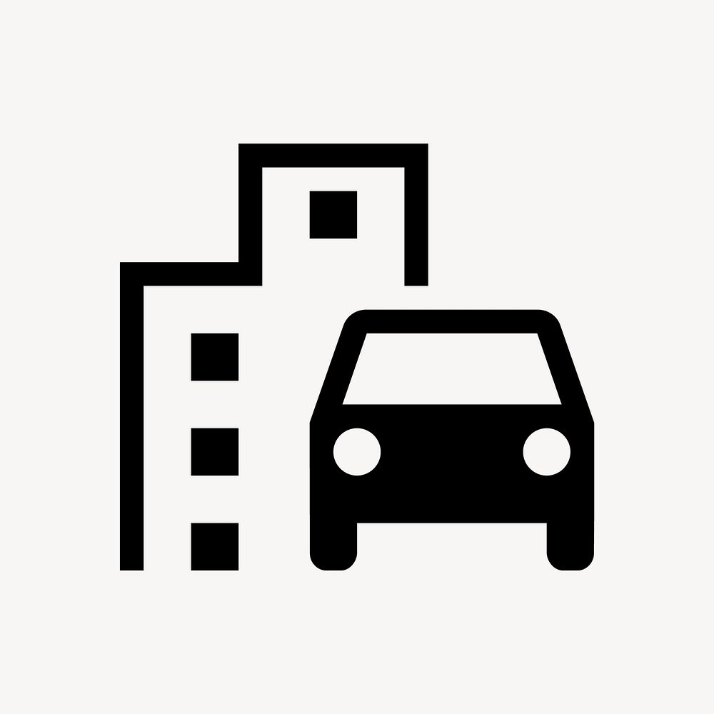 Car & building flat icon vector