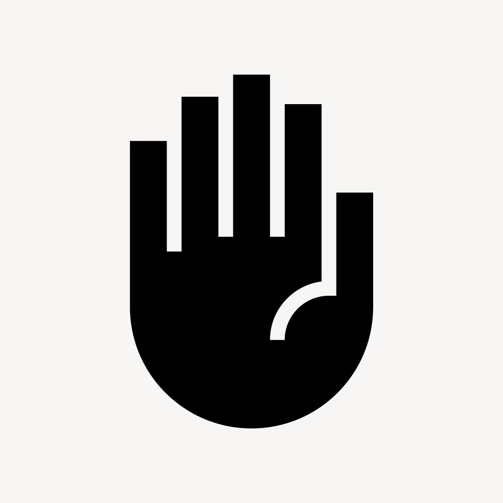 Raised hand flat icon vector