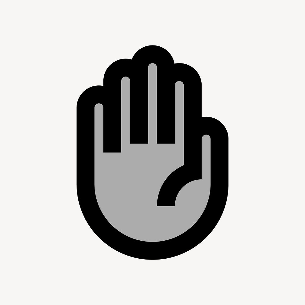 Raised hand flat icon vector