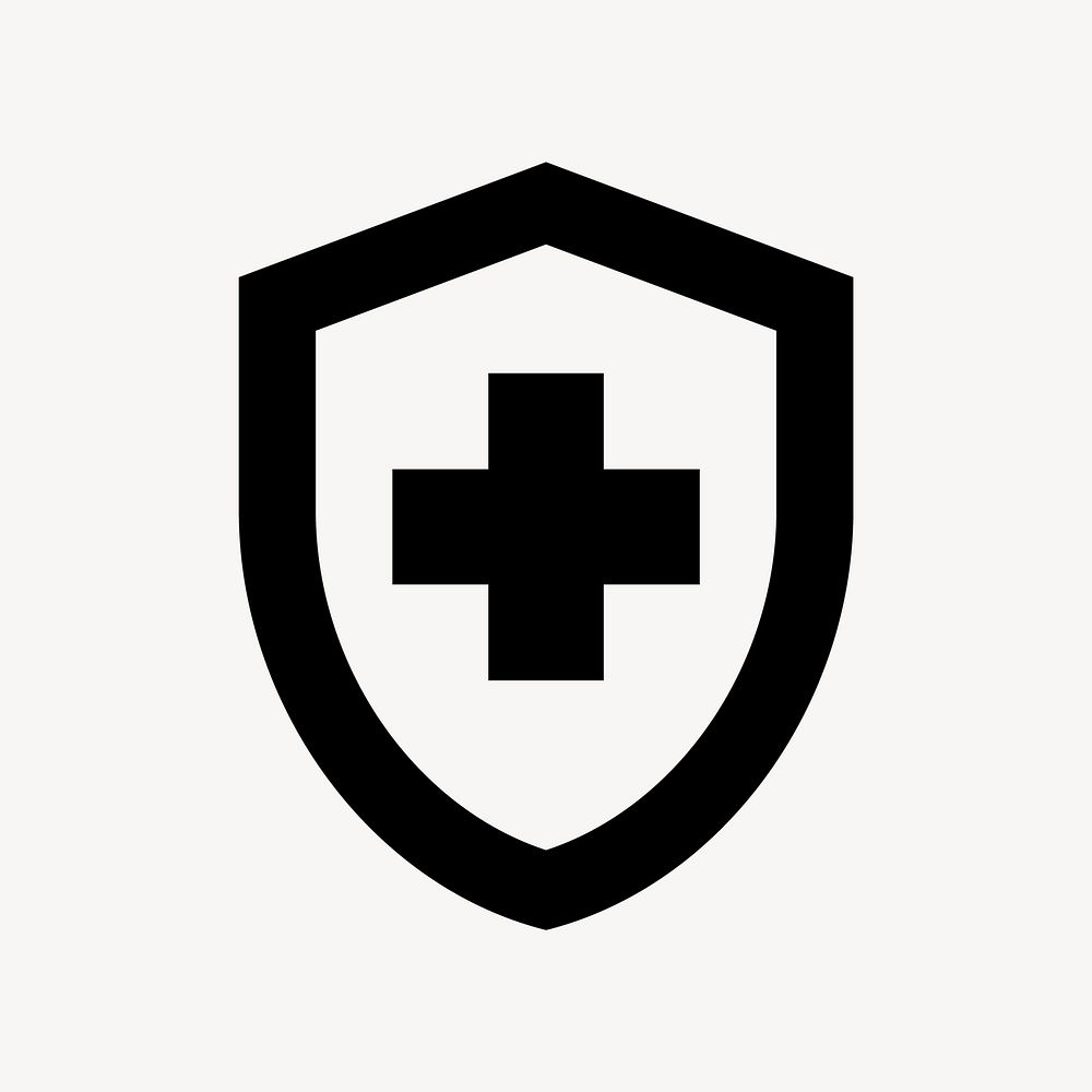 Health insurance shield flat icon vector